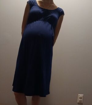 Elegant Blue Maternity Dress